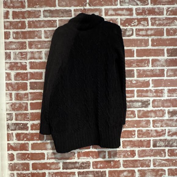 Barefoot Dreams CozyChic Cable Shawl Cardigan Black XS GUC - Picture 2 of 7